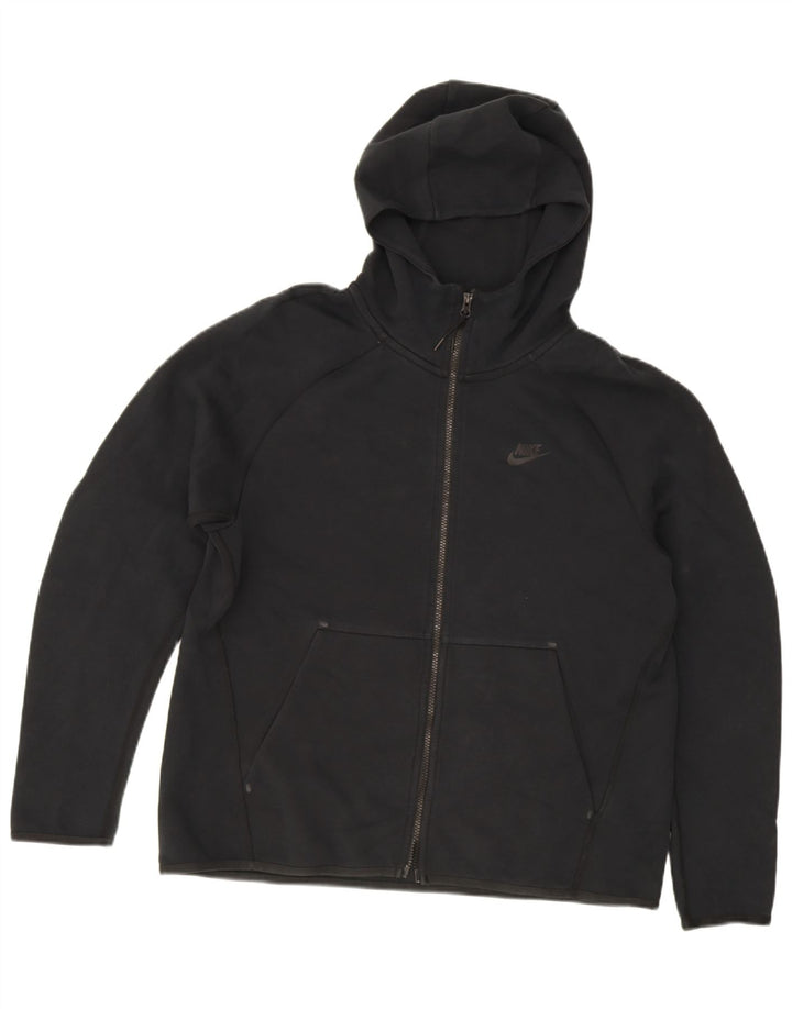 Pulover Nike pentru bărbați, cu fermoar, bumbac mare, negru