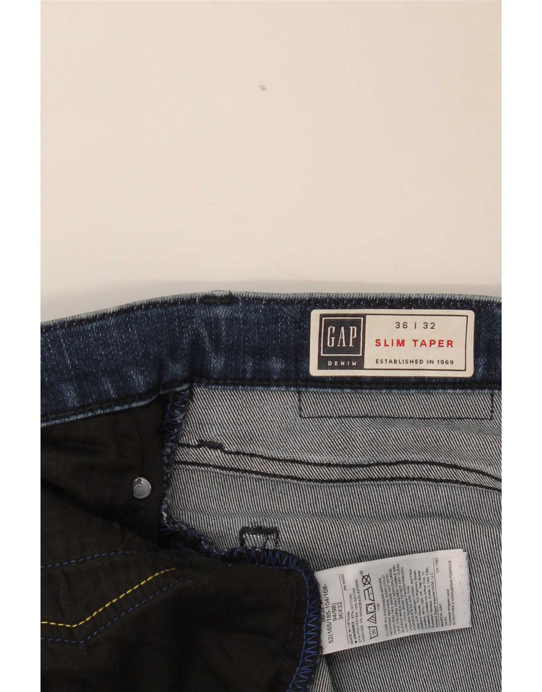 Blugi Gap pentru bărbați subțiri conici W36 L32 Bumbac albastru