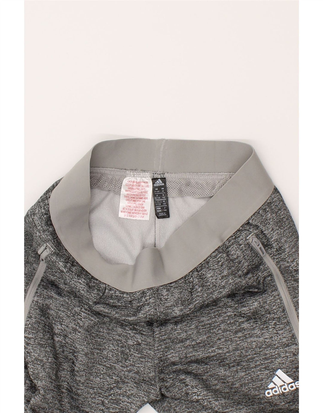 ADIDAS Boys Tracksuit Trousers 11-12 Years Grey Flecked Polyester Vintage Adidas and Second-Hand Adidas from Messina Hembry 