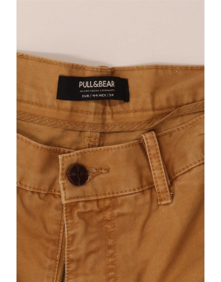 Pull & Bear Pantaloni chino subțiri pentru bărbați EU 44 Mari L34 L32 Bej Bumbac