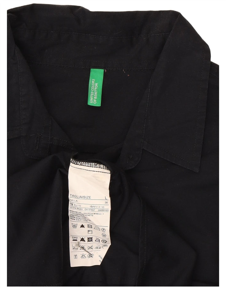 Cămașă Benetton pentru femei UK 16, mare, negru, bumbac
