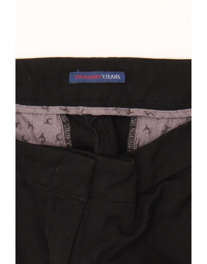 Pantaloni tăiați drept pentru femei Trussardi W32 L26 negri