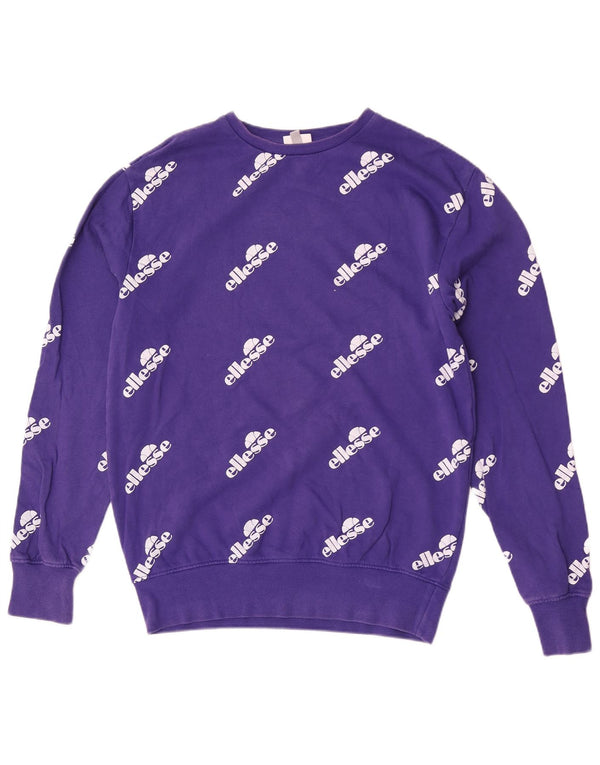 Pulover cu grafic pentru femei Ellesse, UK 12, bumbac violet mediu