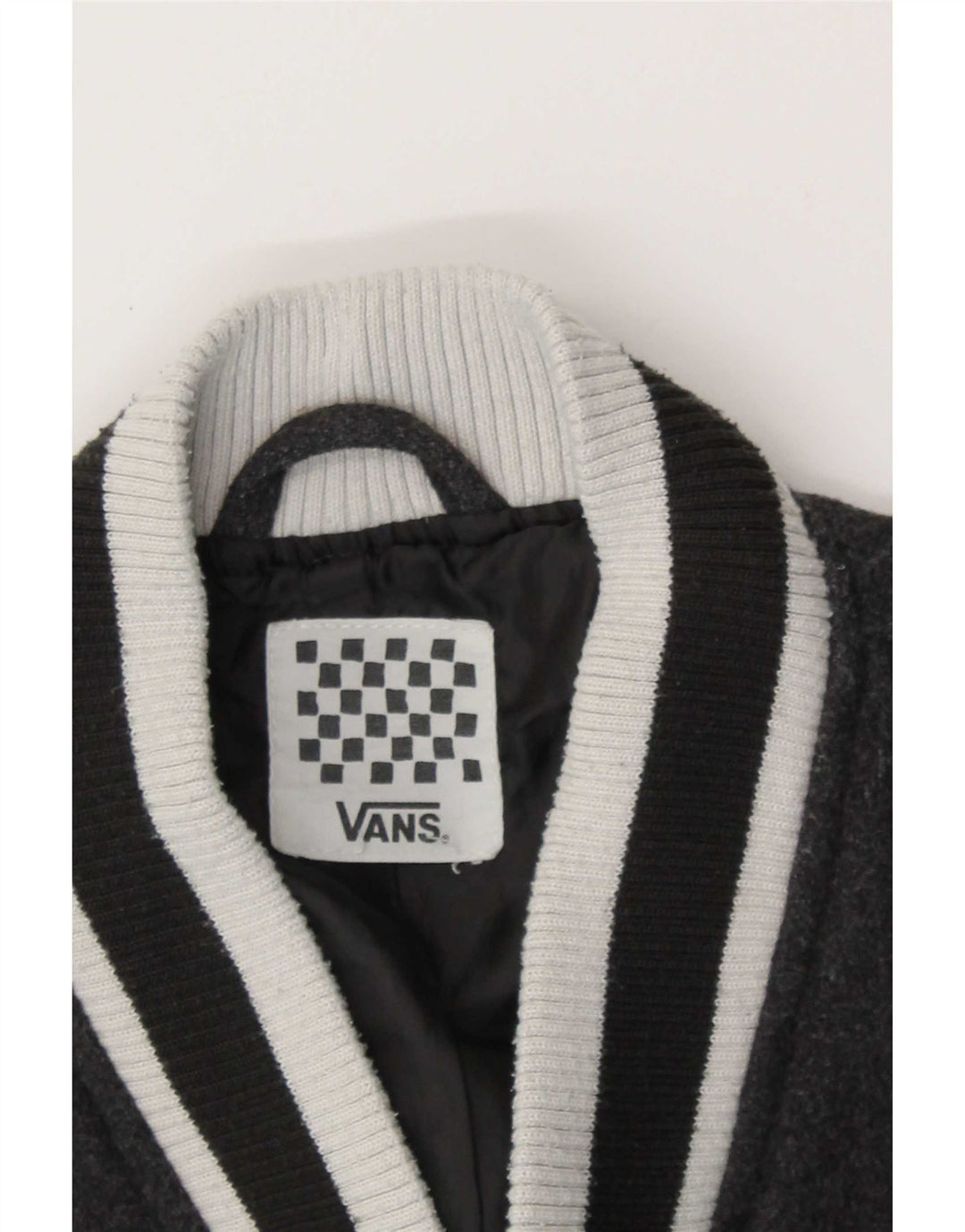 Jachetă Vans Graphic Varsity pentru femei UK 14 Medium Gri Lână color bloc