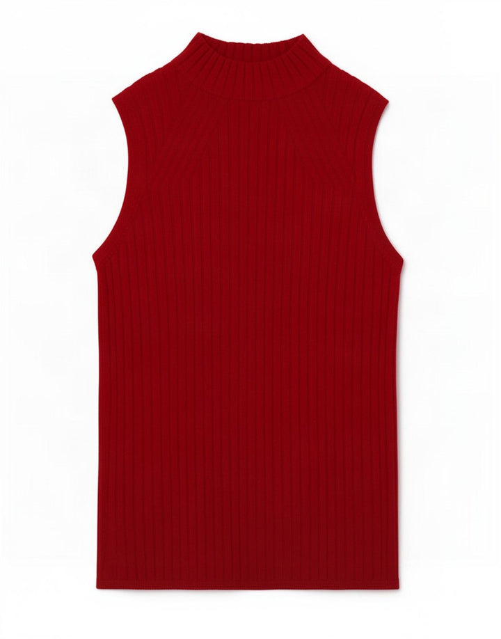 Marks & Spencer Womens Vest Tank Top UK 10 Small Red Viscose