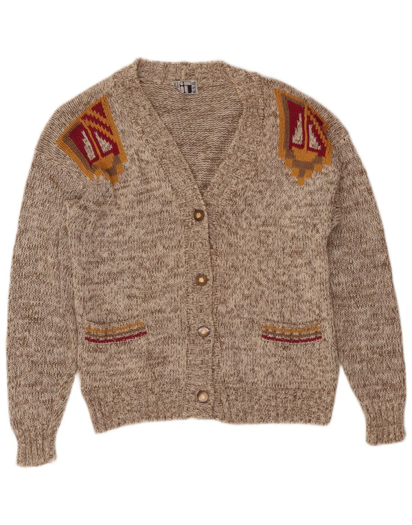 Pulover Cardigan Vintage pentru Damă UK 14 Mare, Verde, Flecked In