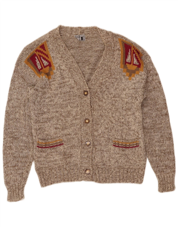 Pulover Cardigan Vintage pentru Damă UK 14 Mare, Verde, Flecked In