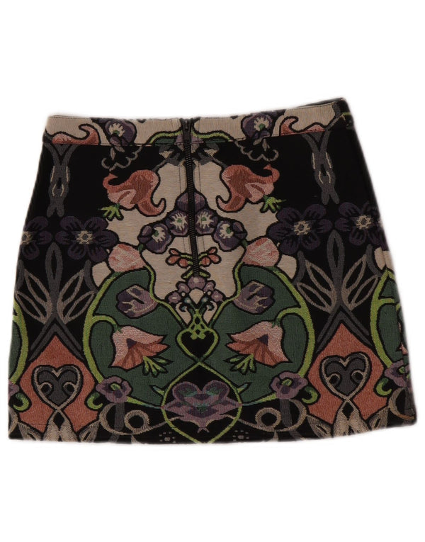 Fusta mini Topshop pentru femei UK 8 Small W28 Multicolor Floral Poliester