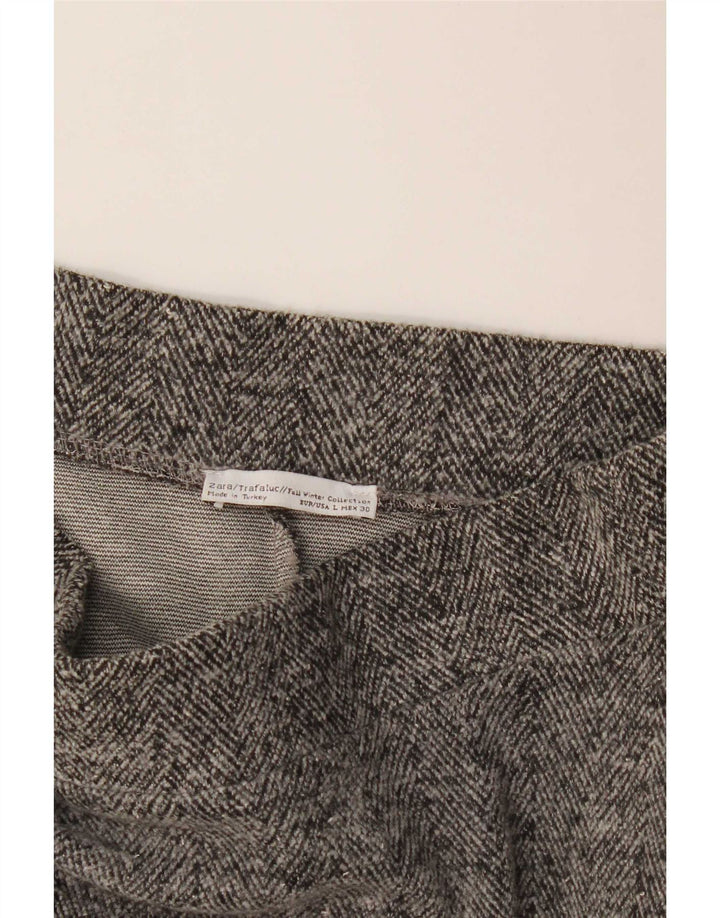 Fusta Midi A-Line pentru femei Zara, mare W32, gri Herringbone
