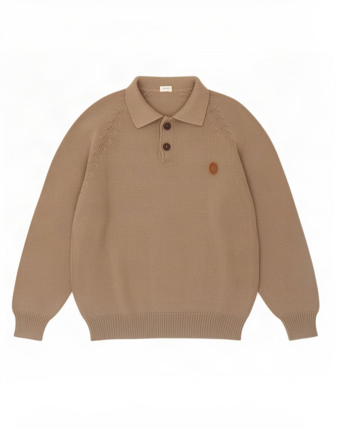 Pulover Trussardi pentru bărbați cu gât polo, bej mediu