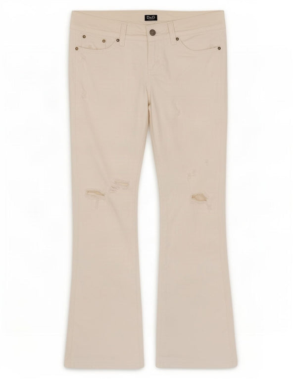 Dolce & Gabbana Blugi pentru femei Ittierre Distressed Bootcut W29 L32 alb