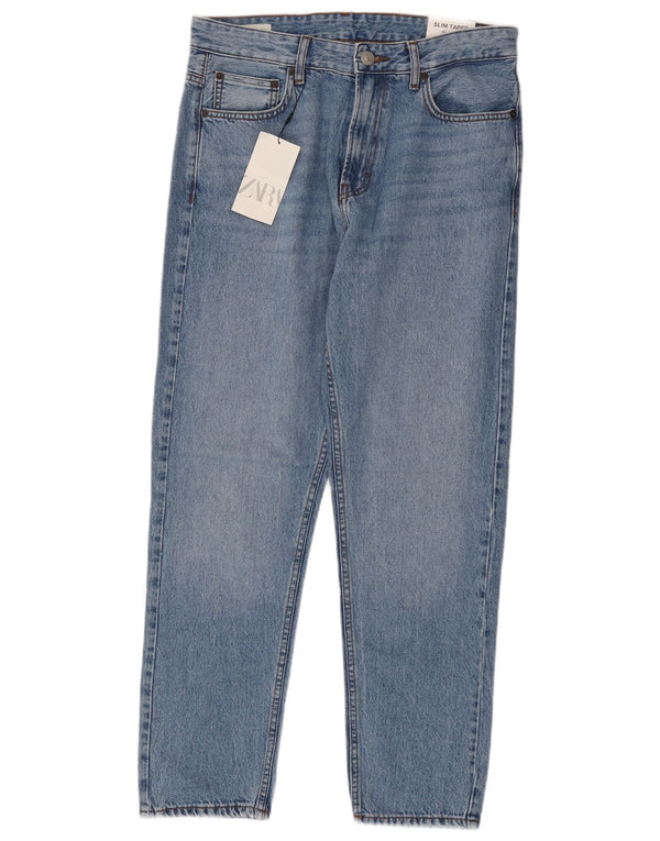 Blugi conici slim pentru bărbați Zara EU 40 Mediu L31 L30 Bumbac albastru