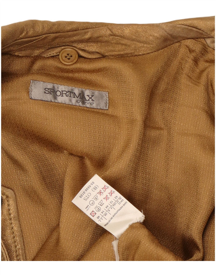Jachetă pentru femei Sportmax Crop Biker UK 14 Large Gold