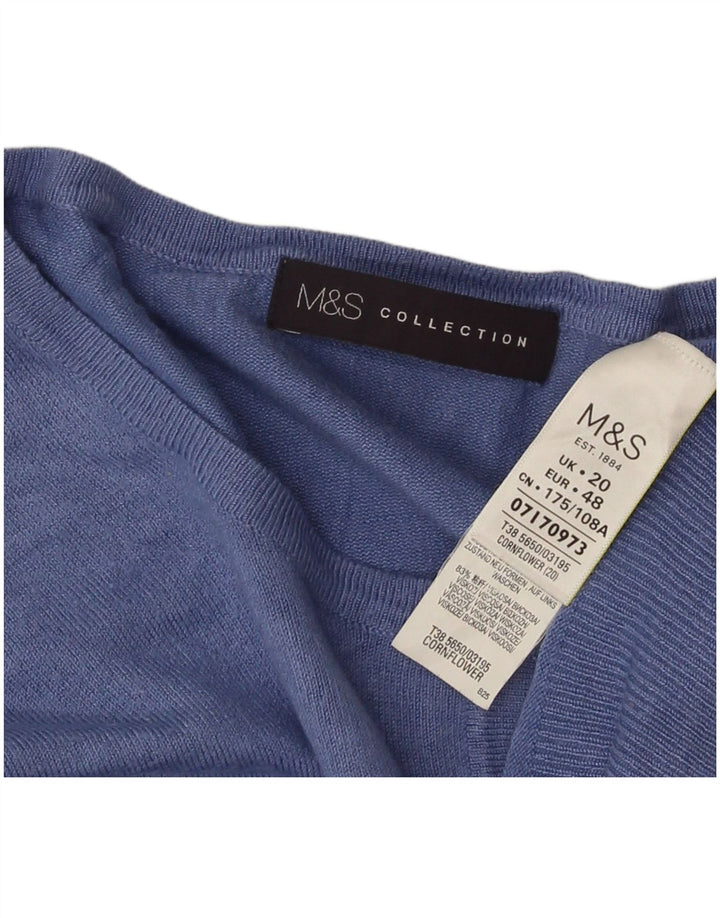 Pulover cardigan pentru femei Marks & Spencer UK 20 2XL Blue Viscose