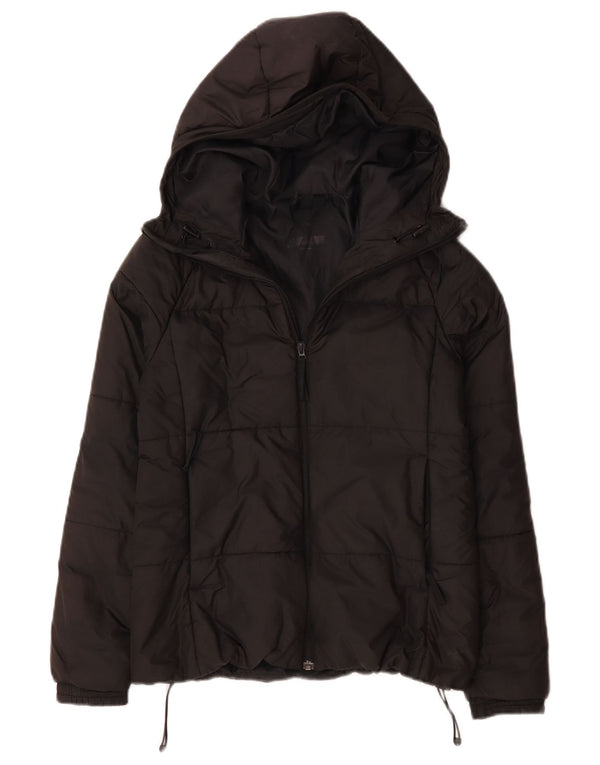 Jachetă căptușită cu glugă Adidas pentru femei UK 8/10 Poliester negru mic