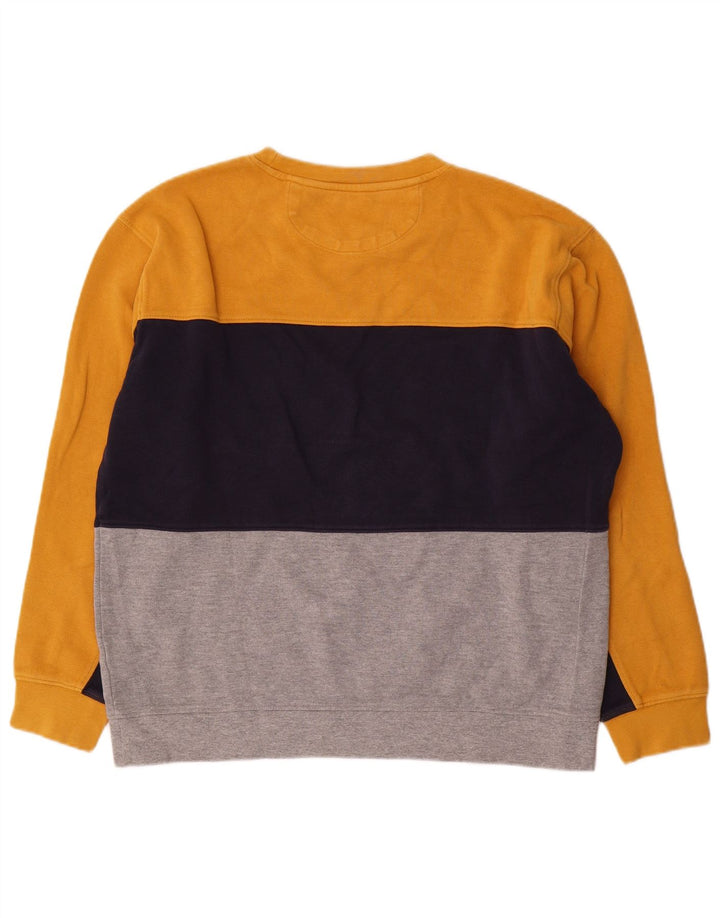 Pulover pentru bărbați Zara, din bumbac color-bloc, galben mare