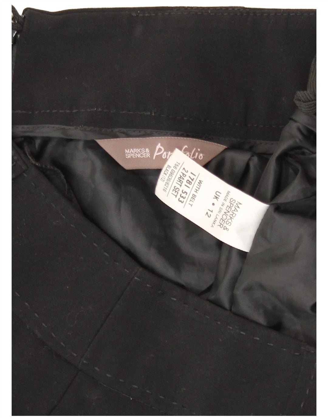 Fusta creion pentru femei Marks & Spencer UK 12 Medium W30 Poliester negru