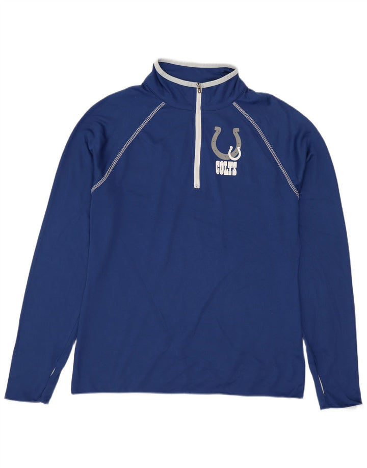 Top de trening NFL Colts, cu fermoar, cu gât, pentru femei, UK 16, mare, bleumarin