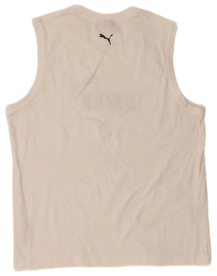 Puma Mens Graphic Vest Top XL Bumbac alb