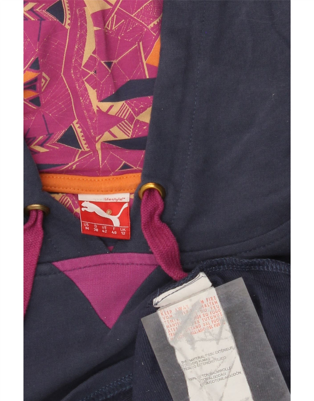 Pulover PUMA Crop Oversized Hoodie pentru femei UK 12 Medium Bleumarin