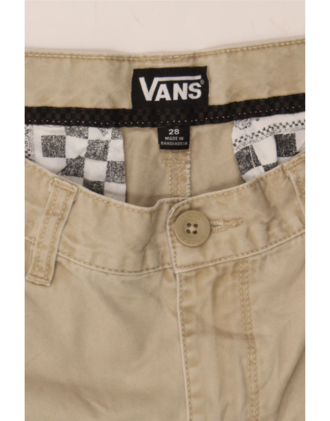 VANS Mens Chino Shorts W28 Small Beige Cotton Vintage Vans and Second-Hand Vans from Messina Hembry 