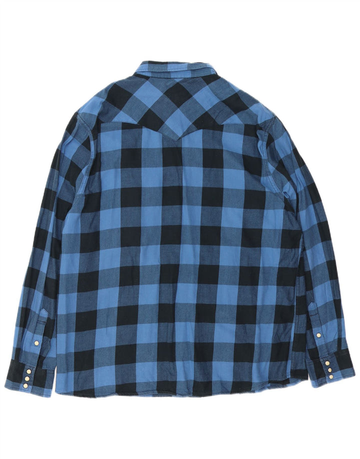 Cămașă de flanel Wrangler pentru bărbați, XL, albastru, bumbac