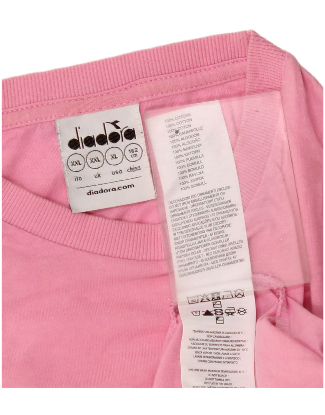 DIADORA Tricou Fete Top 13-14 Ani 2XL Roz Bumbac