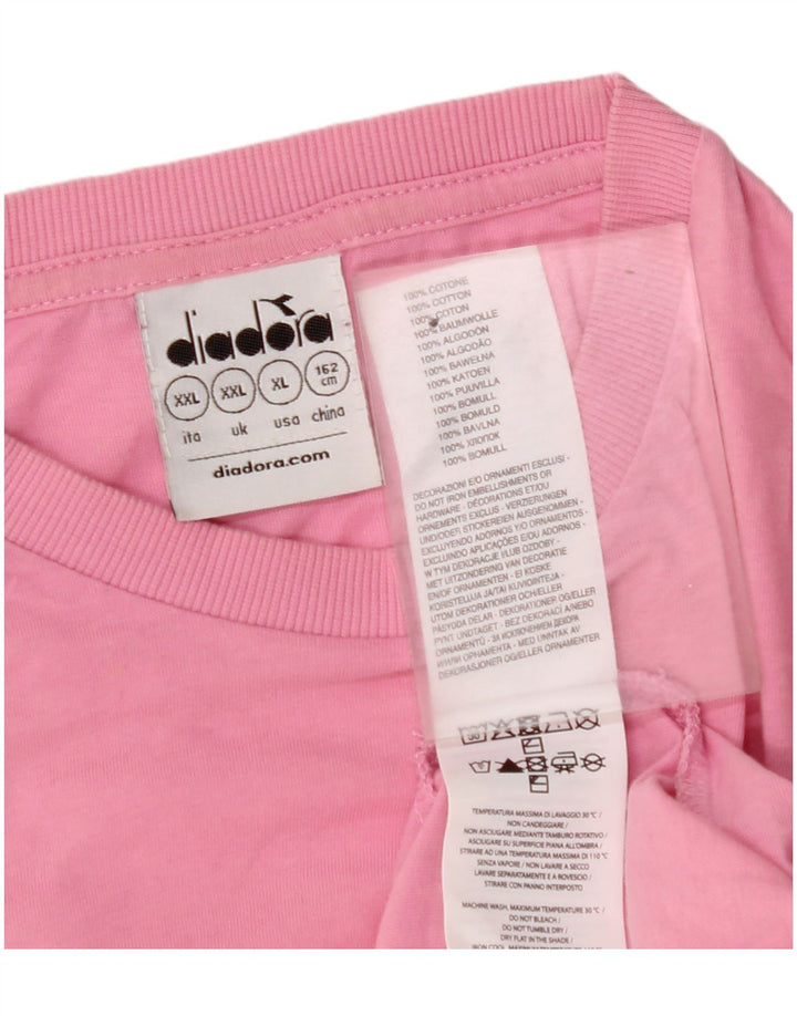 DIADORA Tricou Fete Top 13-14 Ani 2XL Roz Bumbac