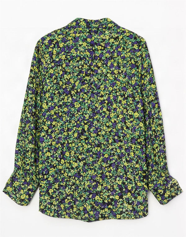 Bluză cămașă pentru femei Zara UK 10 Mic Multicolor Floral Viscose