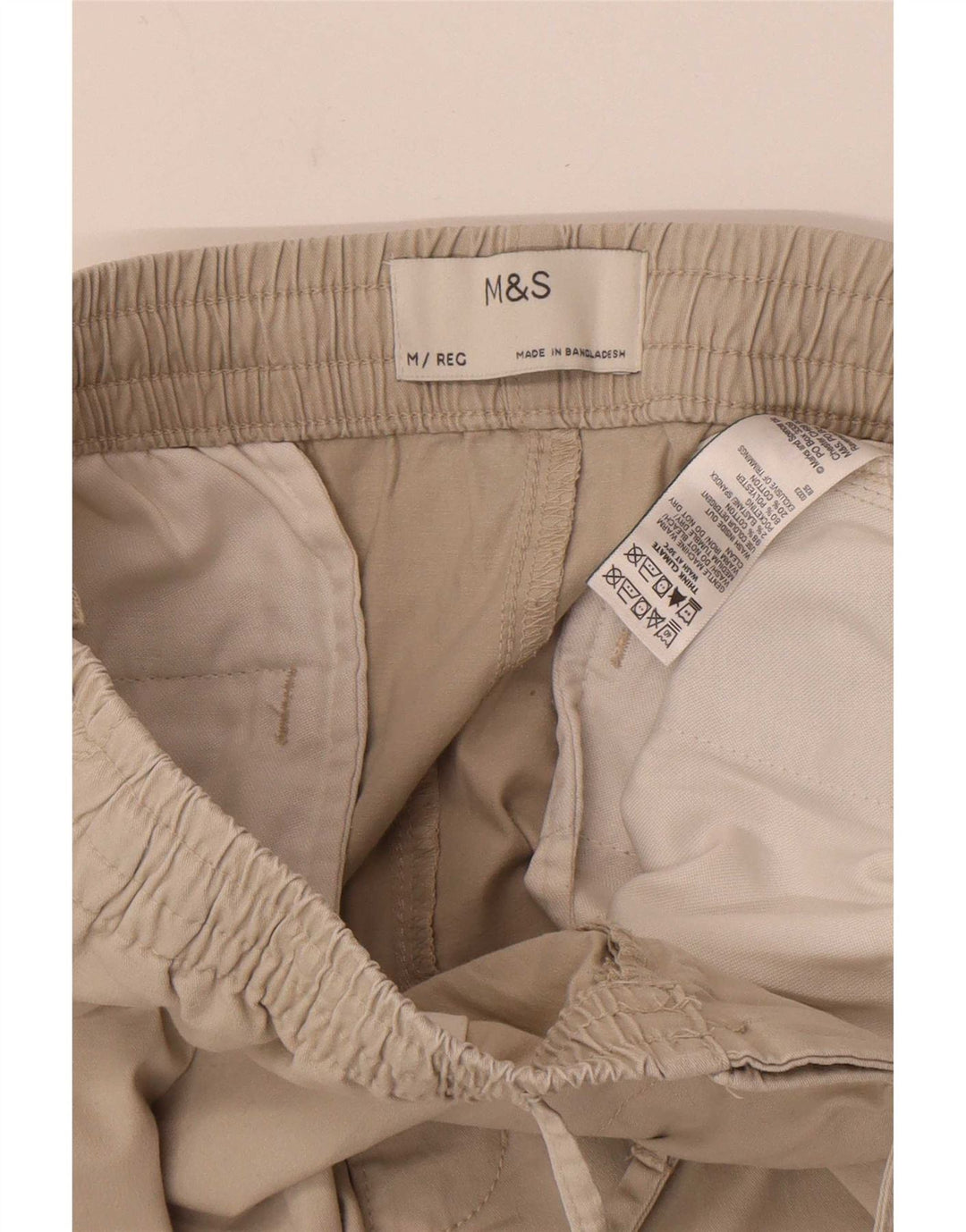 Pantaloni chino subțiri pentru bărbați Marks & Spencer, medii L32 L29, bumbac bej