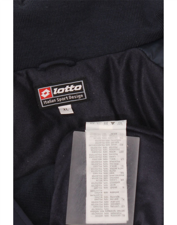 Jachetă de trening grafică pentru bărbați Lotto XL, albastru bleumarin, poliamidă color bloc