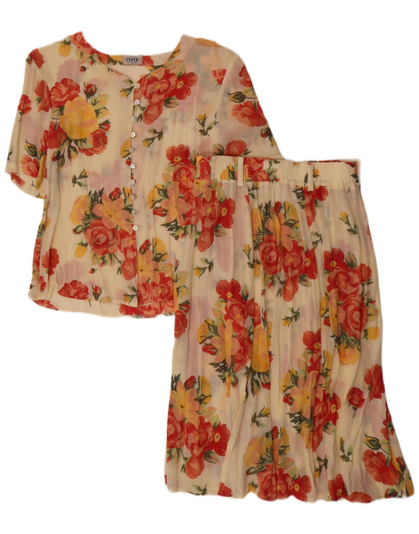 Set fuste 2 piese Taifun pentru femei EU 40 Medium W34 Bej Viscoză florală