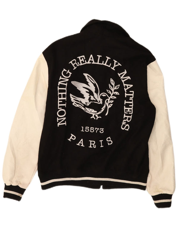 Jachetă pentru bărbați Pull & Bear Paris Varsity UK 38 Medium Black Colorblock