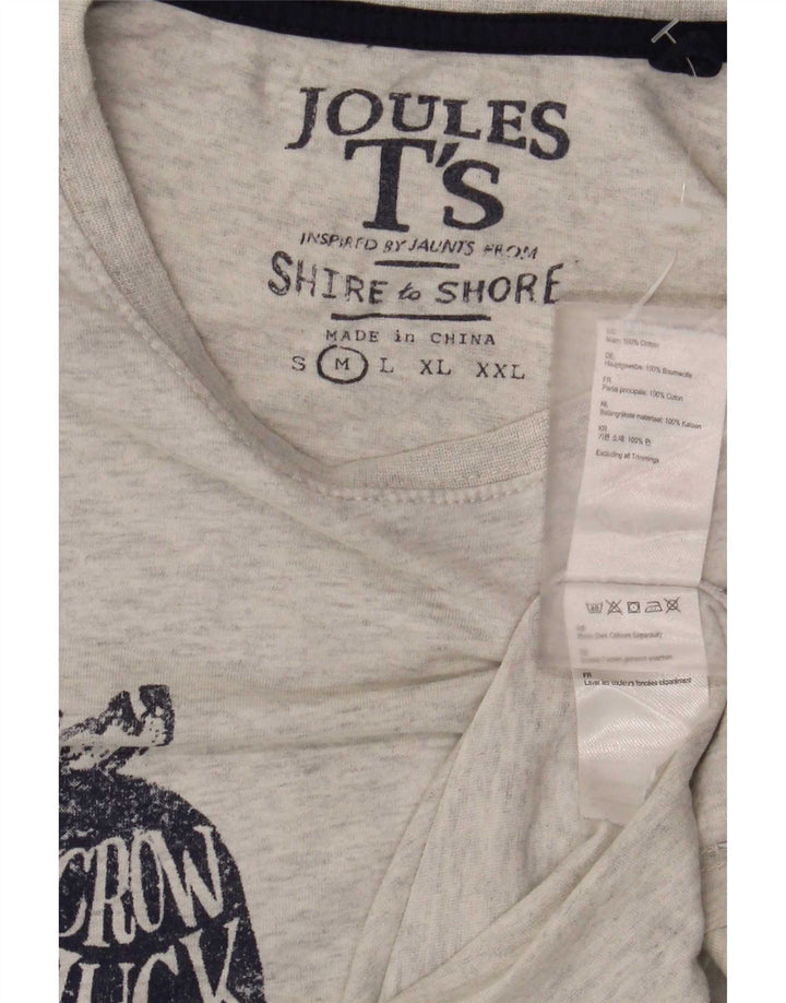 Tricou grafic pentru bărbați Joules Top din bumbac gri mediu