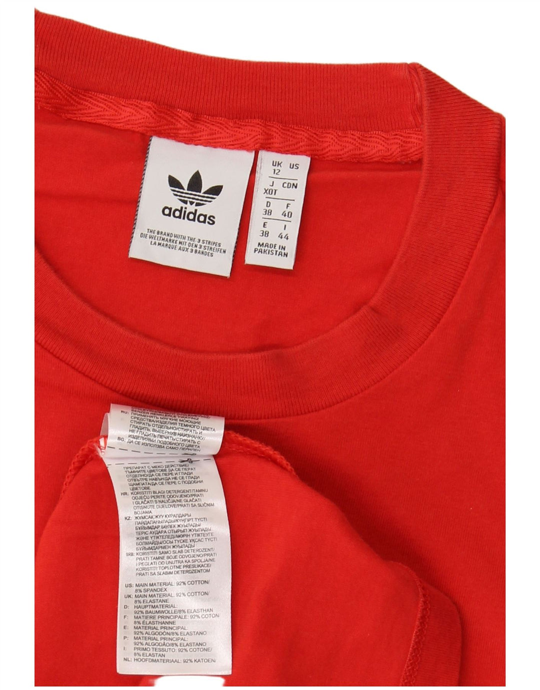 Tricou grafic ADIDAS pentru femei Top UK 12 Medium Red Bumbac