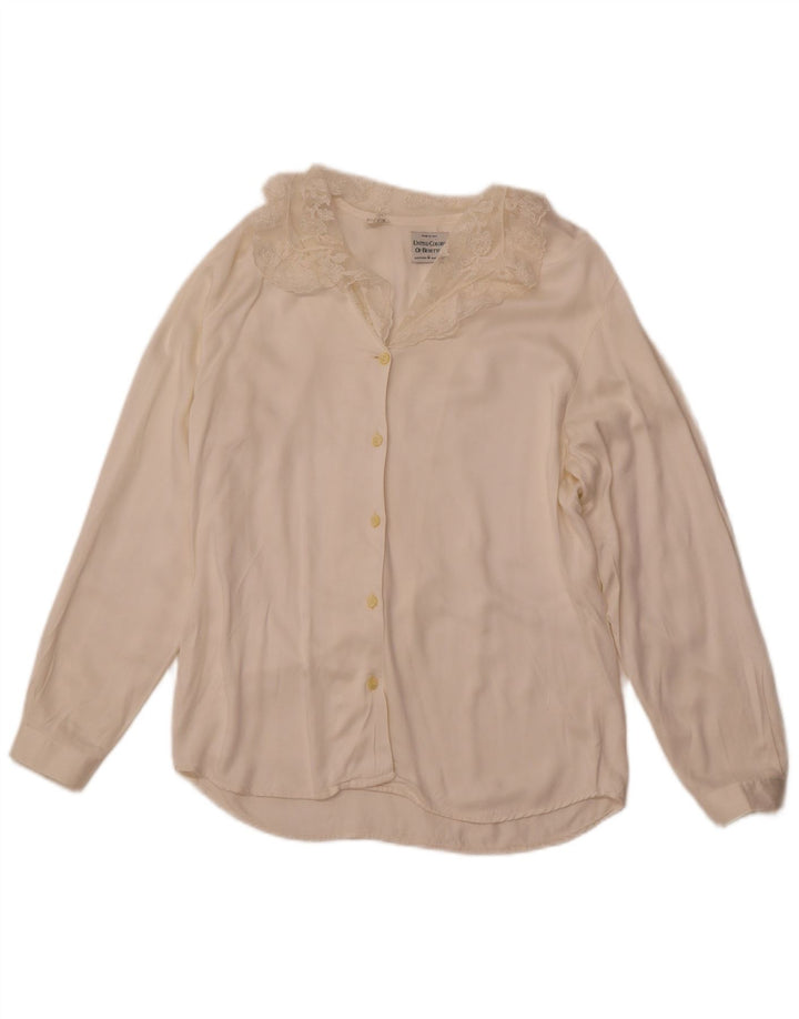 Bluză cămașă pentru femei BENETTON IT 44 Medium Off White Viscose