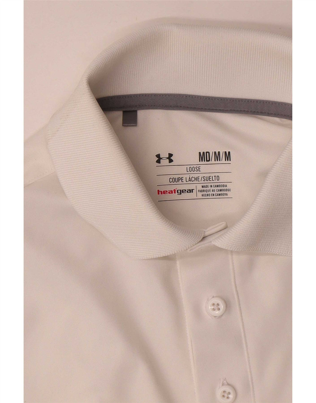 Tricou polo Under Armour Heat Gear pentru bărbați, alb mediu