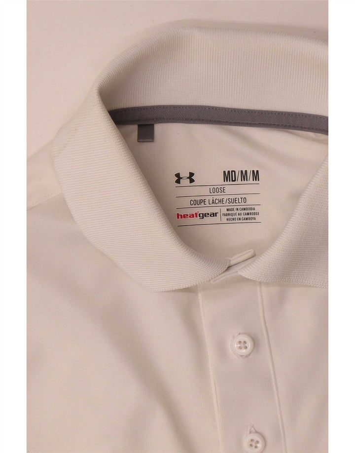 Tricou polo Under Armour Heat Gear pentru bărbați, alb mediu