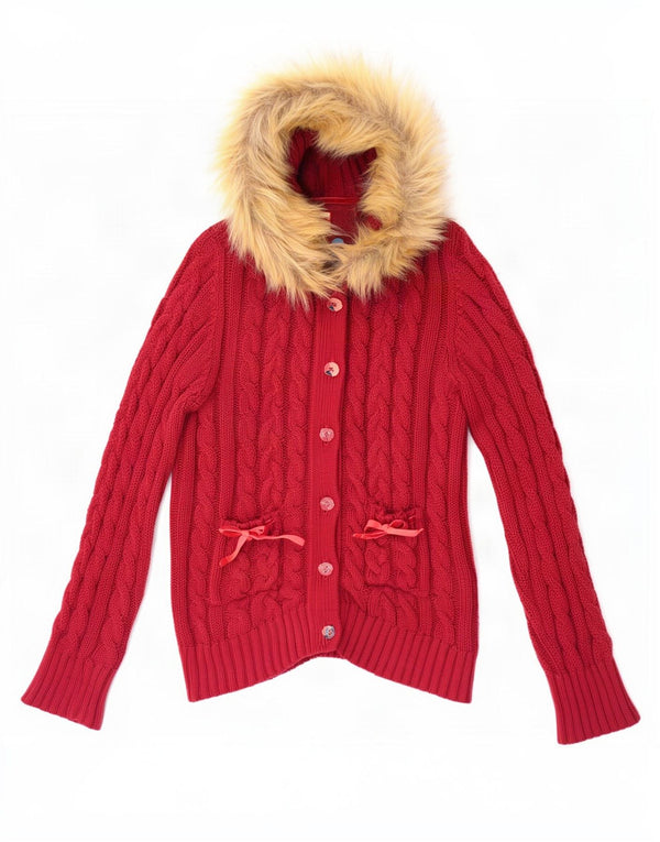 Pulover cardigan cu glugă pentru femei Joe Browns UK 16 mare bumbac maro