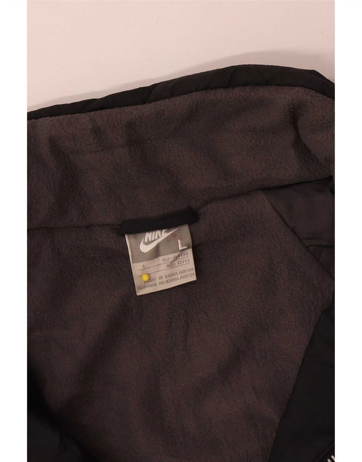 Jachetă Windbreaker cu grafică Nike pentru băieți 12-13 ani, mare, negru, nailon