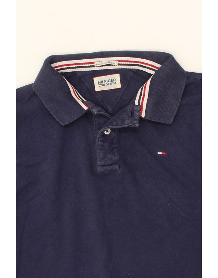TOMMY HILFIGER Mens Polo Shirt Medium Navy Blue Cotton Vintage Tommy Hilfiger and Second-Hand Tommy Hilfiger from Messina Hembry 