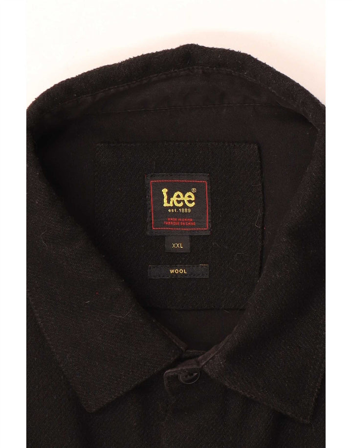 Cămașă pentru bărbați Lee Cămașă de flanel 2XL Lână neagră