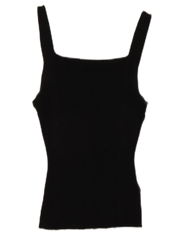 Top Crop pentru femei Zara UK 12 Medium Black Viscose