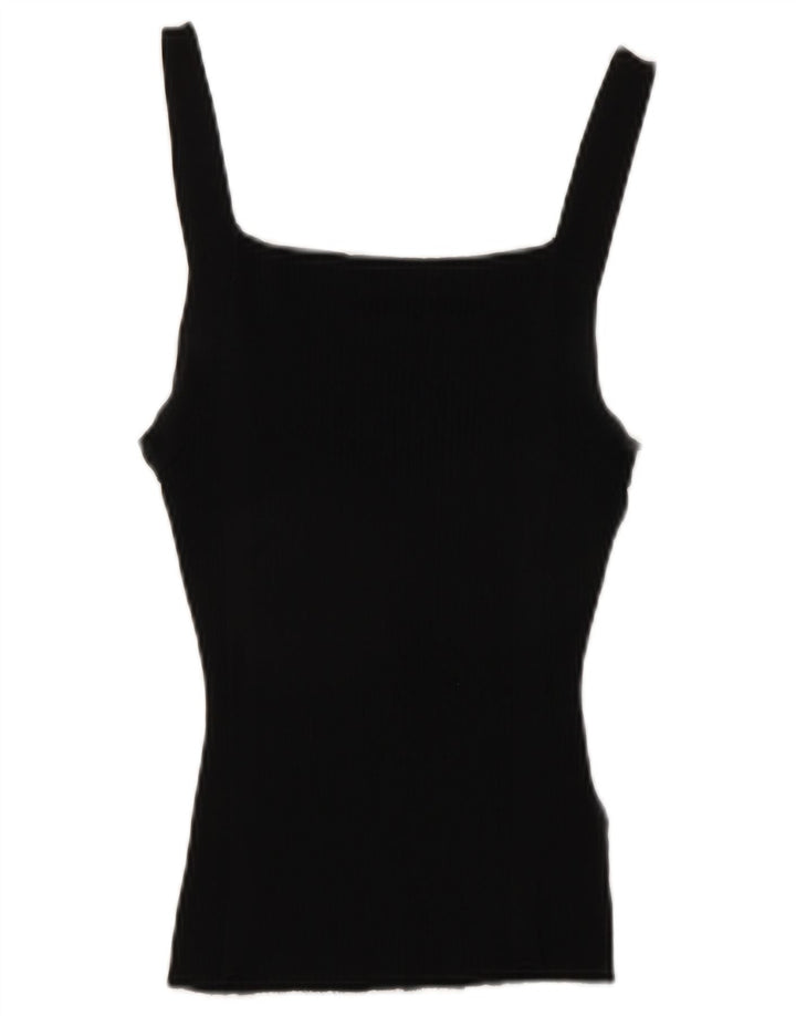 Top Crop pentru femei Zara UK 12 Medium Black Viscose