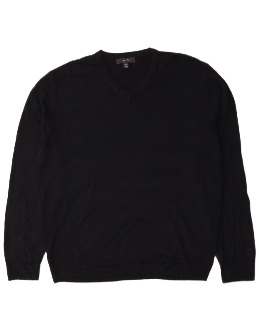 Pulover pentru bărbați Marks & Spencer, cu decolteu în V, 2XL, acrilic negru