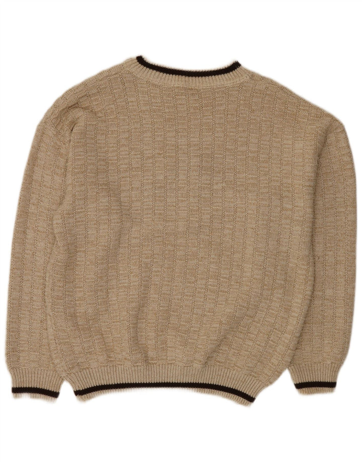 Pulover VINTAGE pentru bărbați cu decolteu rotund cu grafică IT 52 XL Bej Poliacrilic