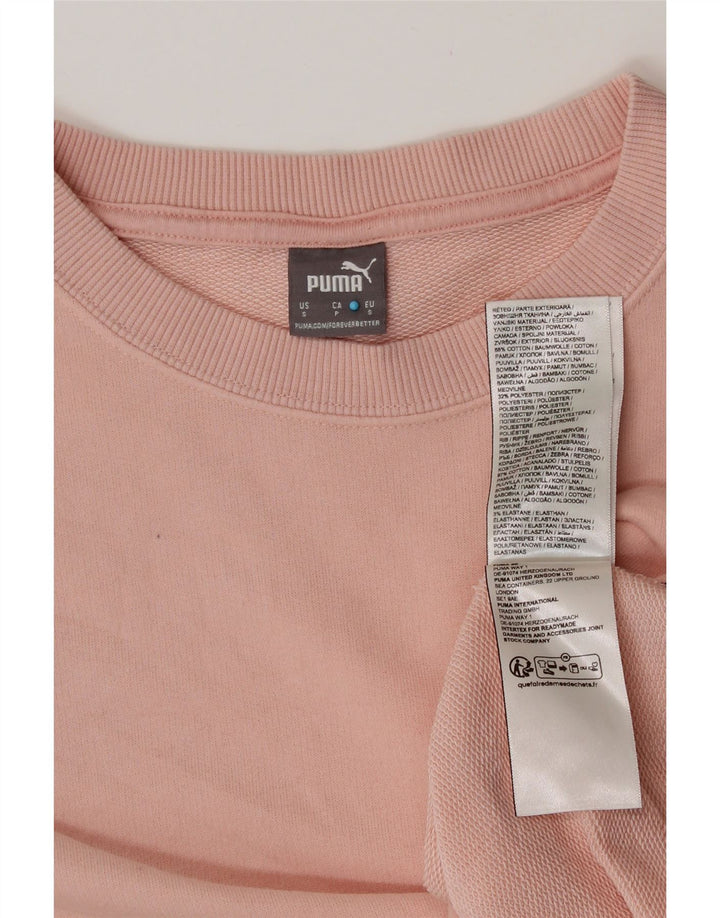 Pulover oversized crop PUMA pentru femei UK 10 mic bumbac roz