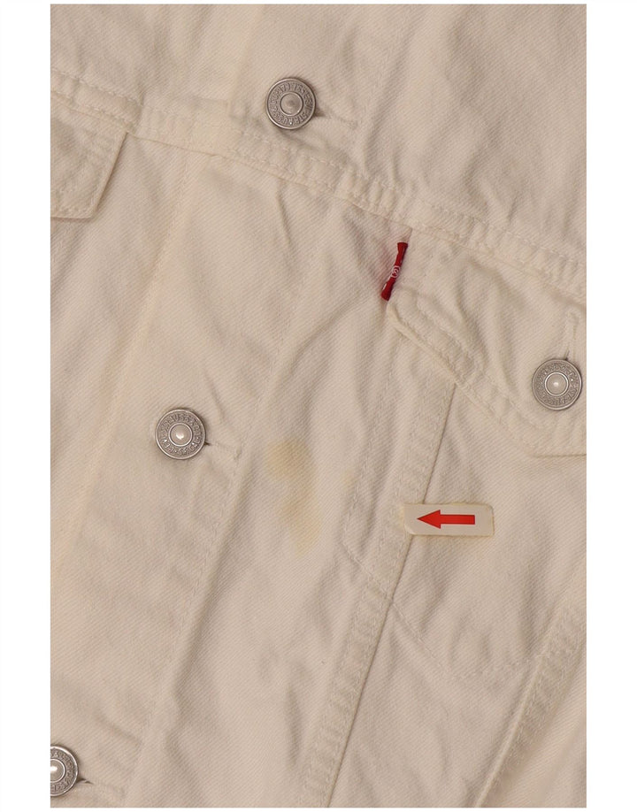 Gilet pentru femei LEVI'S Crop Denim UK 16, mare, alb, bumbac