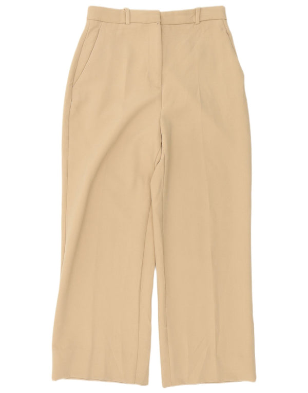 Pantaloni chino pentru femei cu talie înaltă și picioare largi Zara Mediu L30 L28 Bej