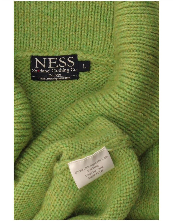 Pulover Ness pentru femei cu gât rulat, UK 14, lână verde mare